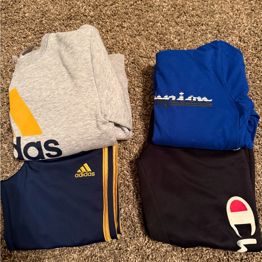 Adidas and Champion  Boys sweat sets